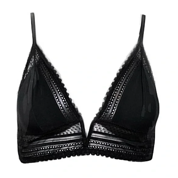 LIKE NEW Garage Black Lace Trim Bra/ Bralette P/S - Picture 1 of 13